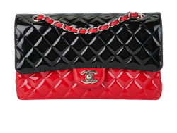 Medium Classic Double Flap, Patent, Red/Blk, 29189538(2019),DB/B/AC, 3*